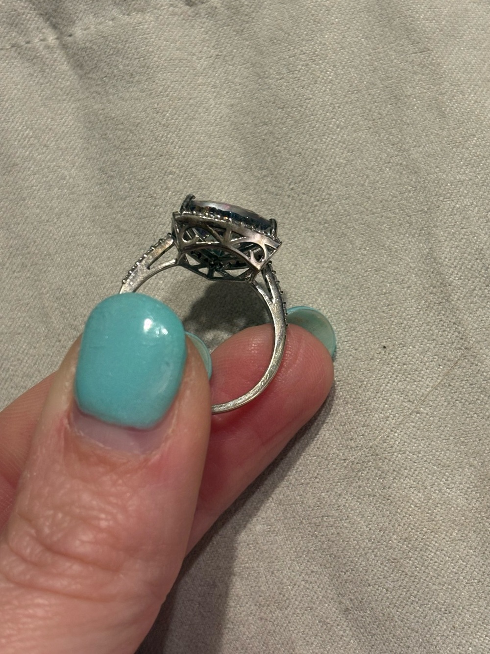 ‘Northern Lights’ Halo Sterling Silver Ring - Picture 5 of 8